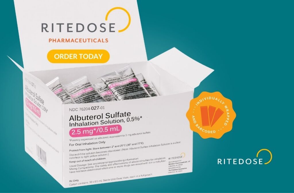 Albuterol inhalation solution supply and manufacturing at Ritedose
